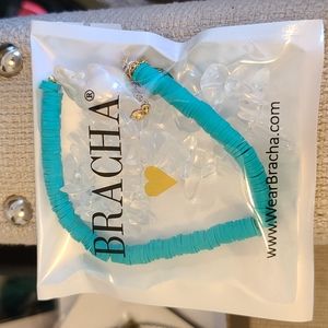 Bracha necklace turquoise with clear beads